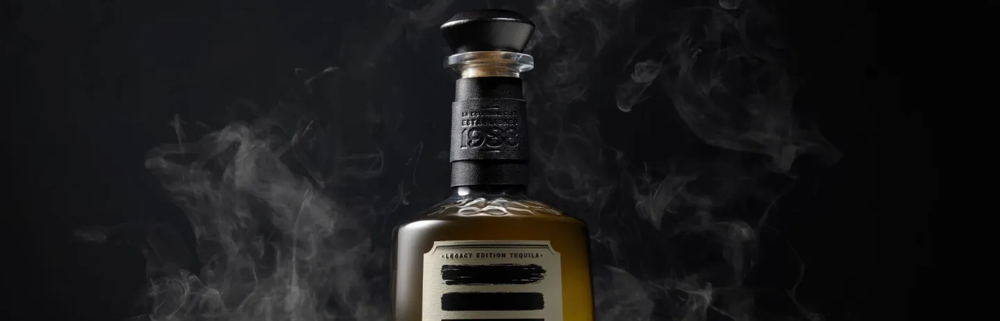 La Colonial tequila bottle smoke Tres Generaciones